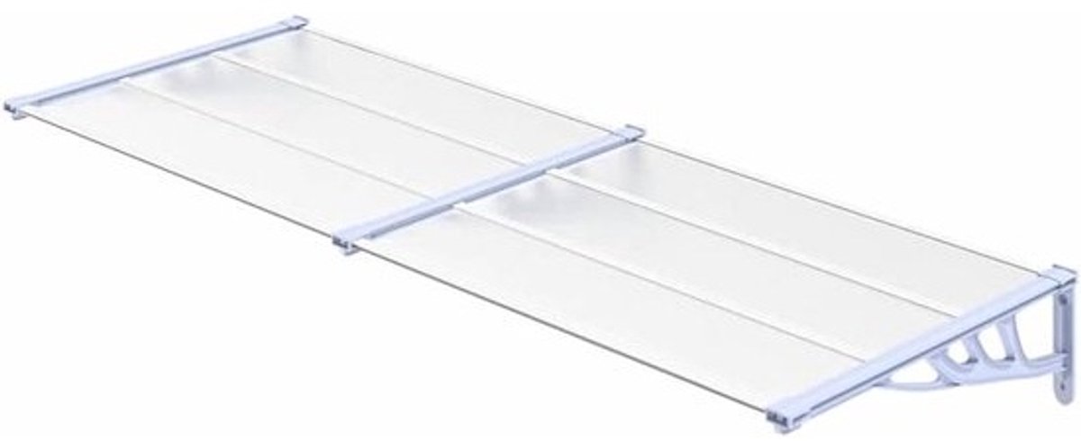 Deur Luifel - Regenscherm Buiten - Voordeur Beschermen - Polycarbonaat Platen - 239x90 cm - Grijs Transparant