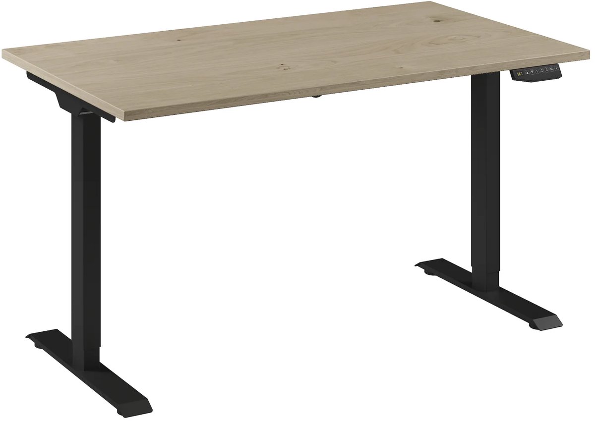 Bureau Adjust 1 Plus QA 140x80 Zwart/Eiken wit