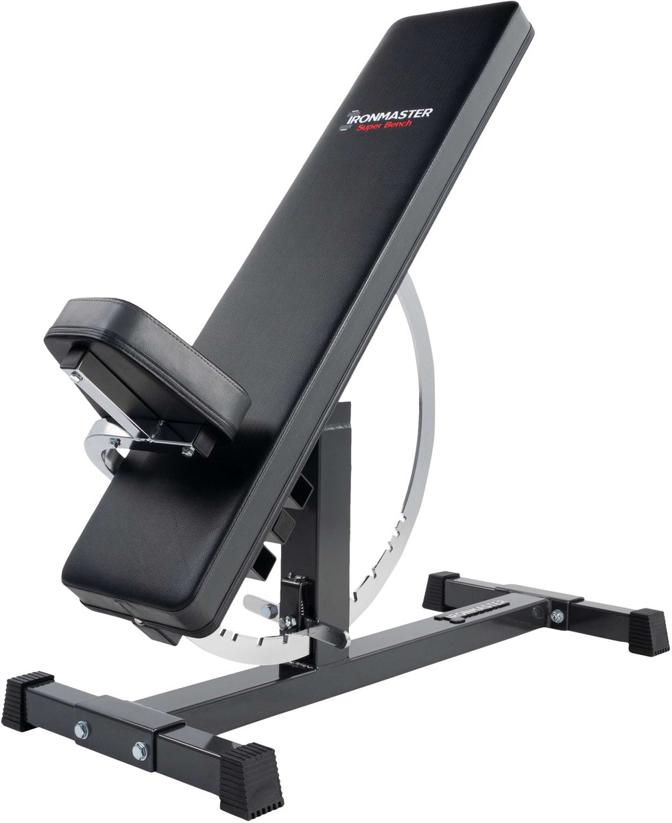 Ironmaster Super Bench - Fitnessbank - Uitschuifbaar - Verstelbaar - Gewichtsbank tot 450 kg - Kleur: Zwart