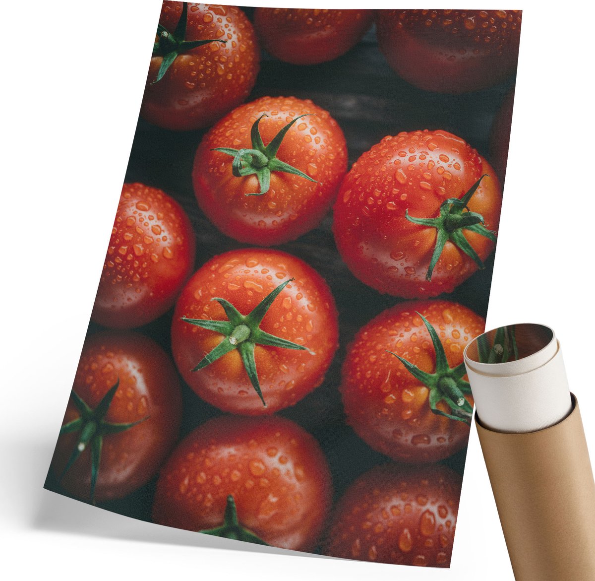 Coloray Polycanvas Wandposter - Verse Tomaten, Fotografie - 210 x 297 mm - Rood Design - Rechthoek - Wandkunstwerk - Woonkamer, Slaapkamer, Kantoor - Modern