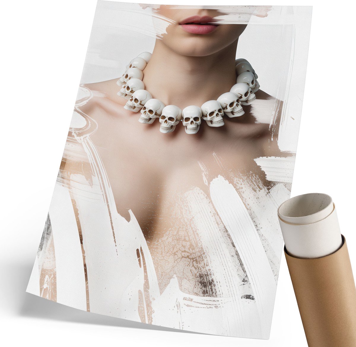 Coloray Canvas Poster Polycanvas - Artistiek Contrast, Fotografie - 210 x 297 mm - Wit Patroon - Rechthoek - Wandkunst - Woonkamer, Slaapkamer, Kantoor - Modern