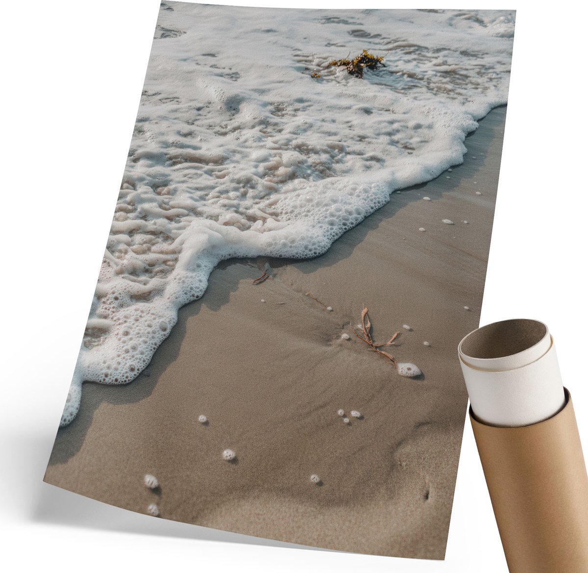 Coloray Polycanvas Poster - Rustig Strand, Fotografie - 210 x 297 mm - Beige Kunst - Rechthoek - Decoratieve poster - Woonkamer, Slaapkamer, Kantoor - Klassiek
