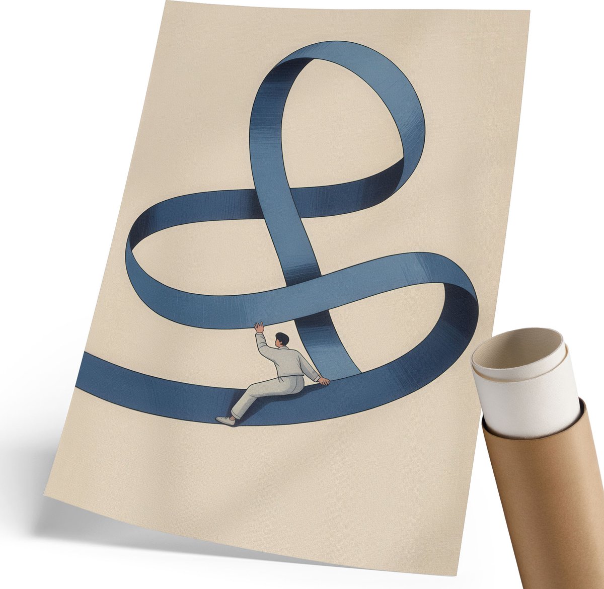 Coloray Polycanvas Poster - Oneindige Uitdagingen, Illustratie - 210 x 297 mm - Blauw Kunst - Rechthoek - Kunstposter - Woonkamer, Slaapkamer, Kantoor - Modern