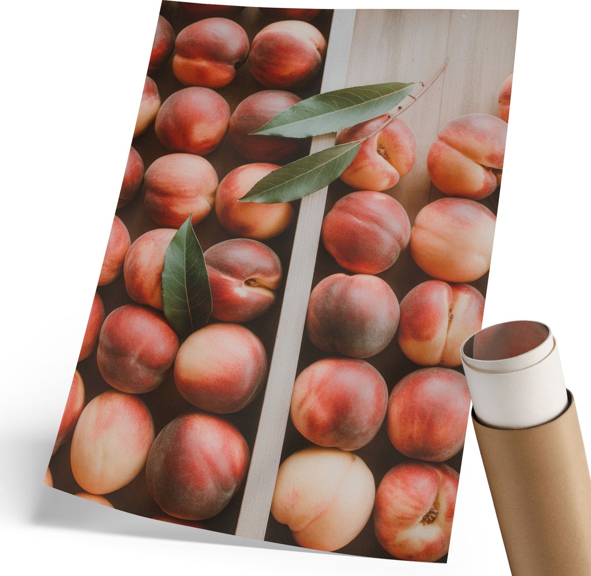 Coloray Polycanvas Poster - Sfeervolle Stad, Grijs - 210 x 297 mm - Rood Design - Rechthoek - Muurdecoratie - Woonkamer - Klassiek
