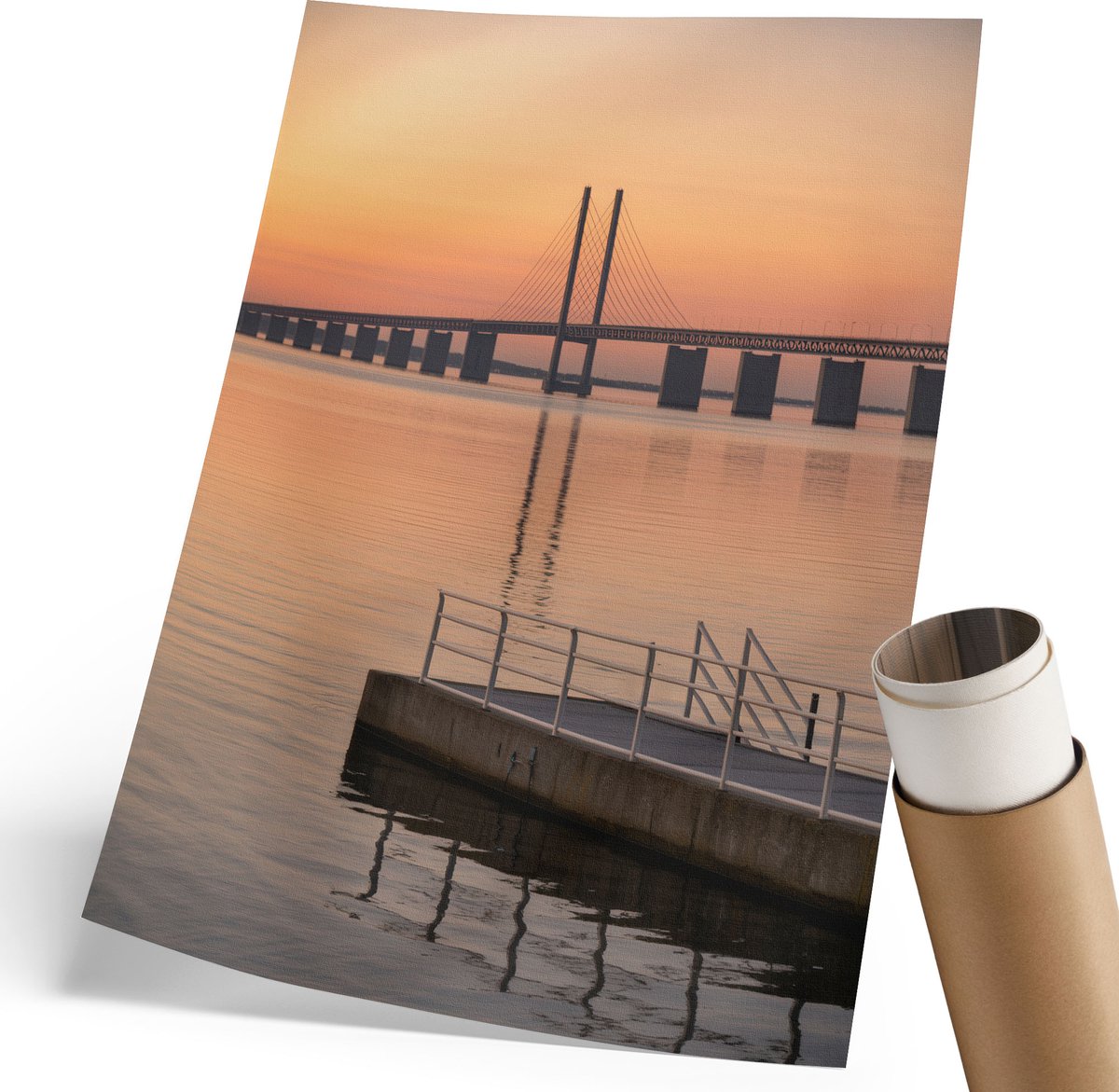 Coloray Polycanvas Wandposter - Winterkapel, Wit - 210 x 297 mm - Oranje Design - Rechthoek - Canvasposter - Woonkamer - Klassiek