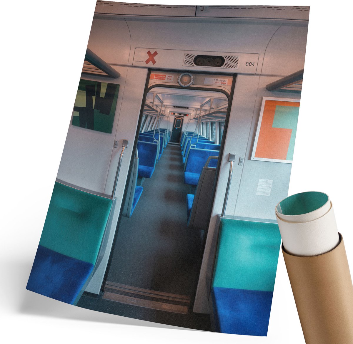 Wallfluent Polycanvas Wandposter - Italiaanse Straat, Fotografie - 420 x 594 mm - Beige Patroon - Rechthoek - Interieurdecoratie - Woonkamer, Slaapkamer, Kantoor - Klassiek