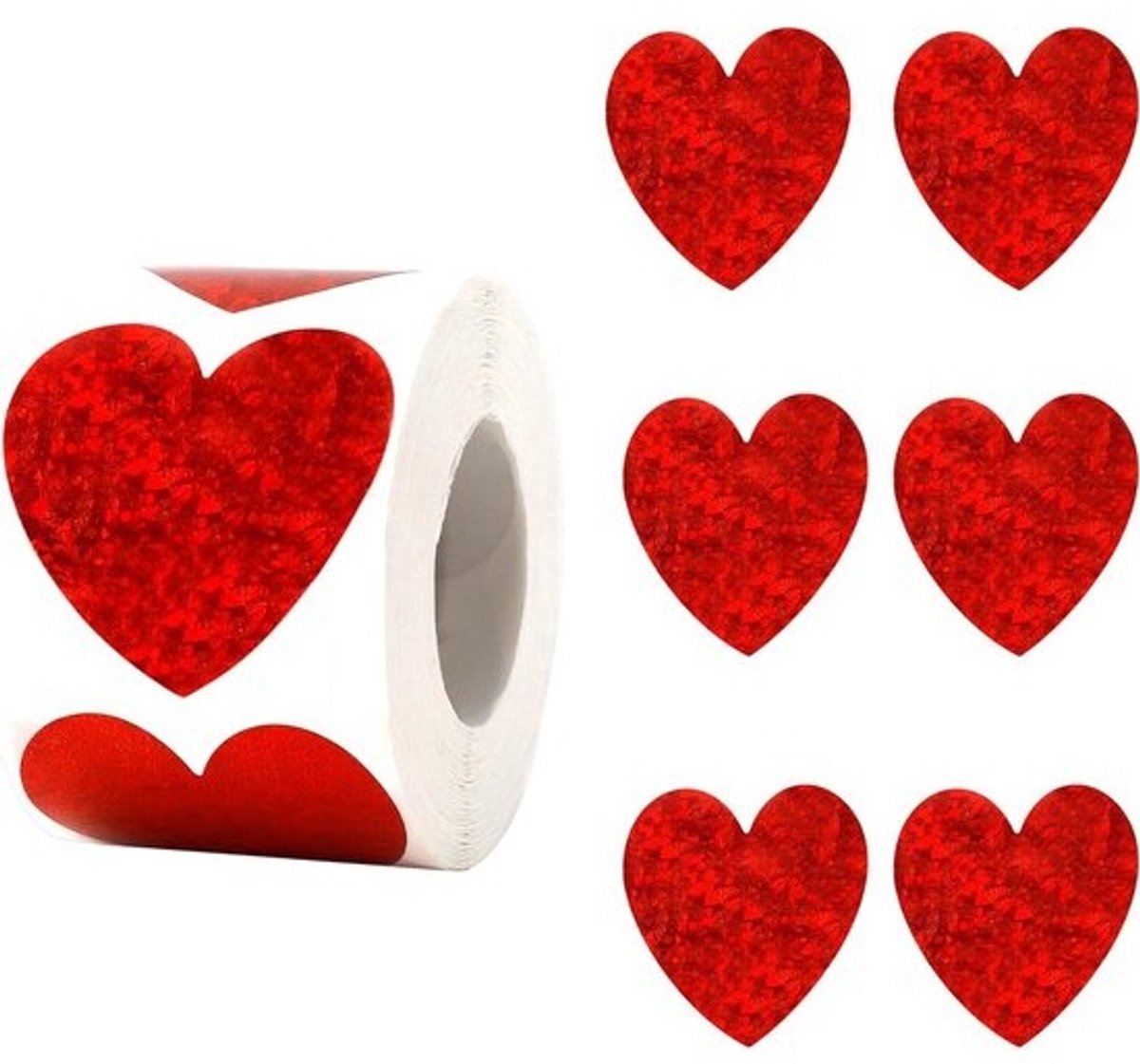 Hartstickers - Liefdesstickers Decoratief - Versieren Enveloppen - Zelfklevend - 1 inch - Rood