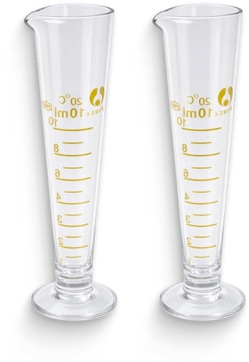 Maatbeker Glas - Bekerglas Doseer - Nauwkeurig Meten - Borosilicaatglas Constructie - 10 ml - Transparant