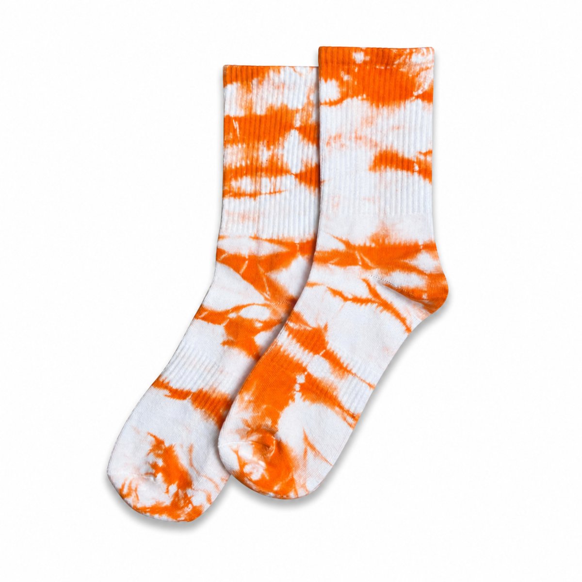 MoodLux Tie-Dye Crew Sokken - Katoen - Batik Print - 2 Paar - Oranje - Maat 36-39