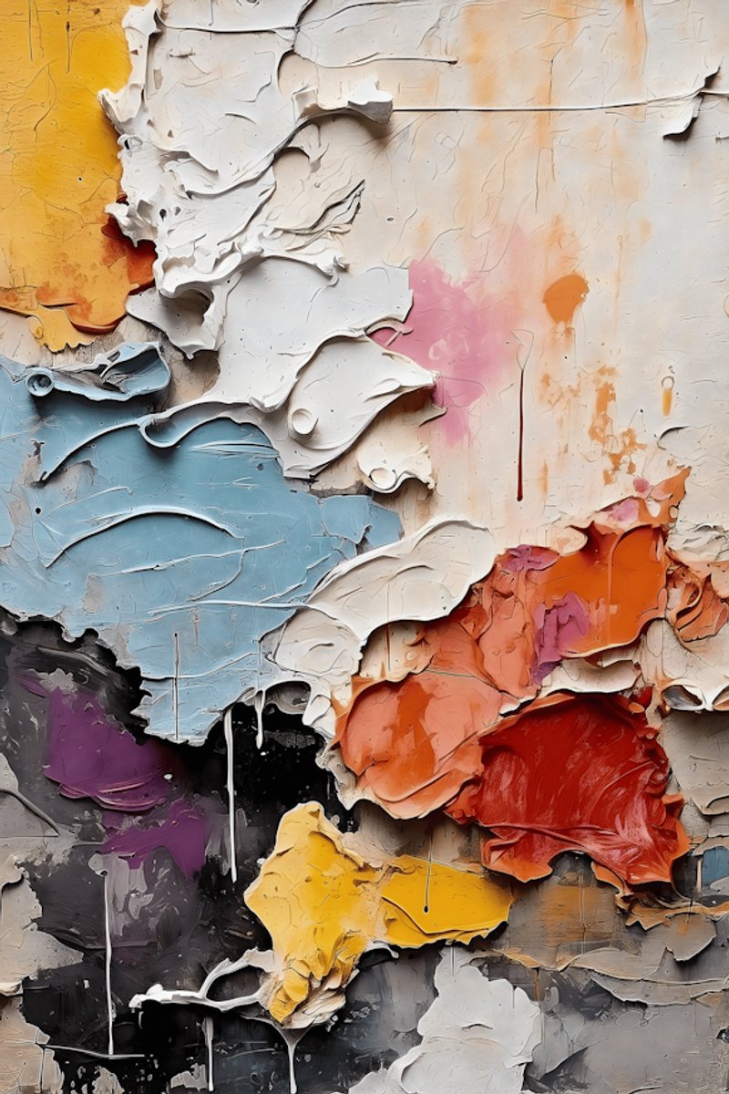 Verf Splash Poster - Verf - Abstracte Kunst - Kleurrijke - Kleurvol - Sfeer - posters - formaat 70x100cm - Wanddecoratie - L1100MT