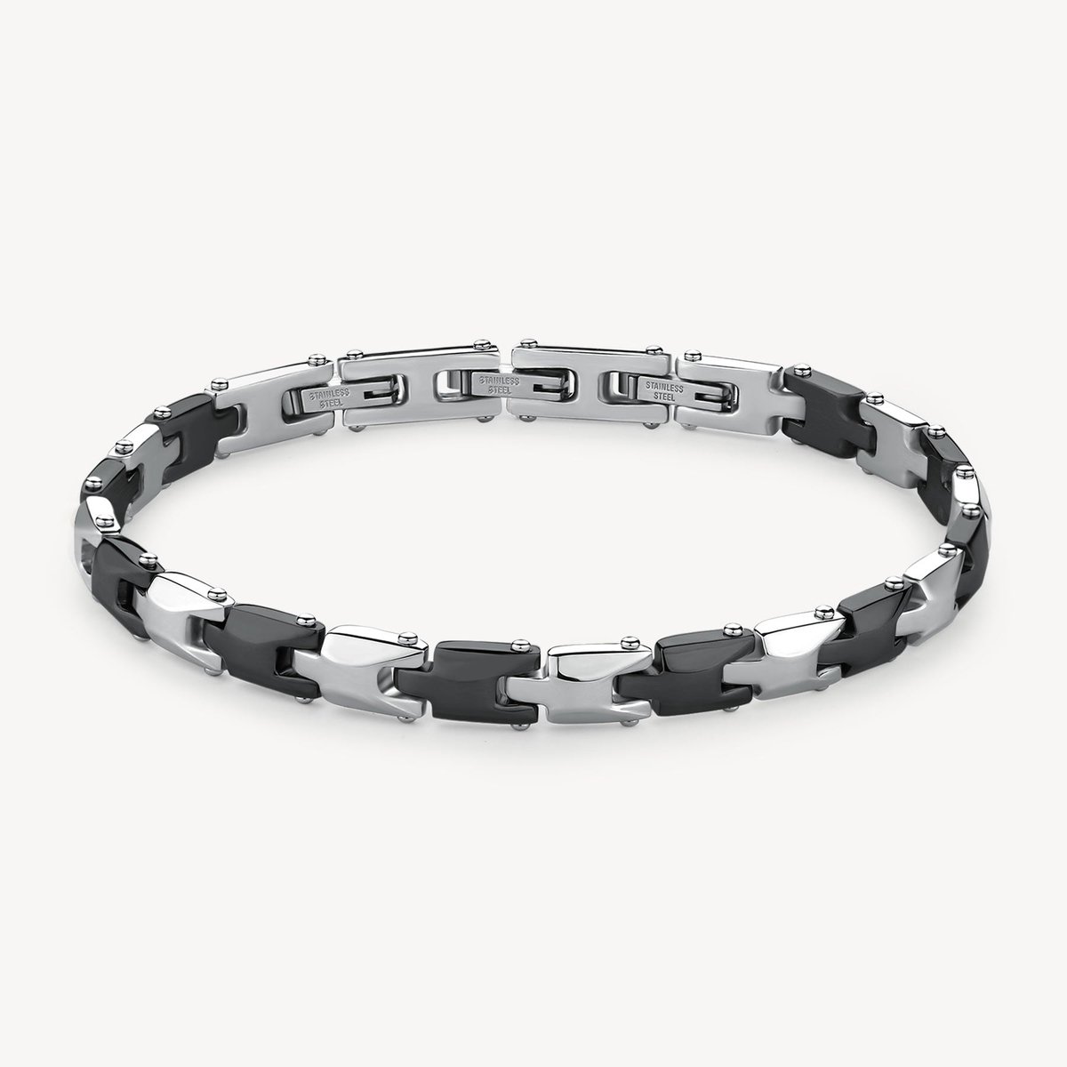 BROSWAY BACKLINER BBC22 STAINLESS STEEL/ZWARTE ARMBAND 1 STUK