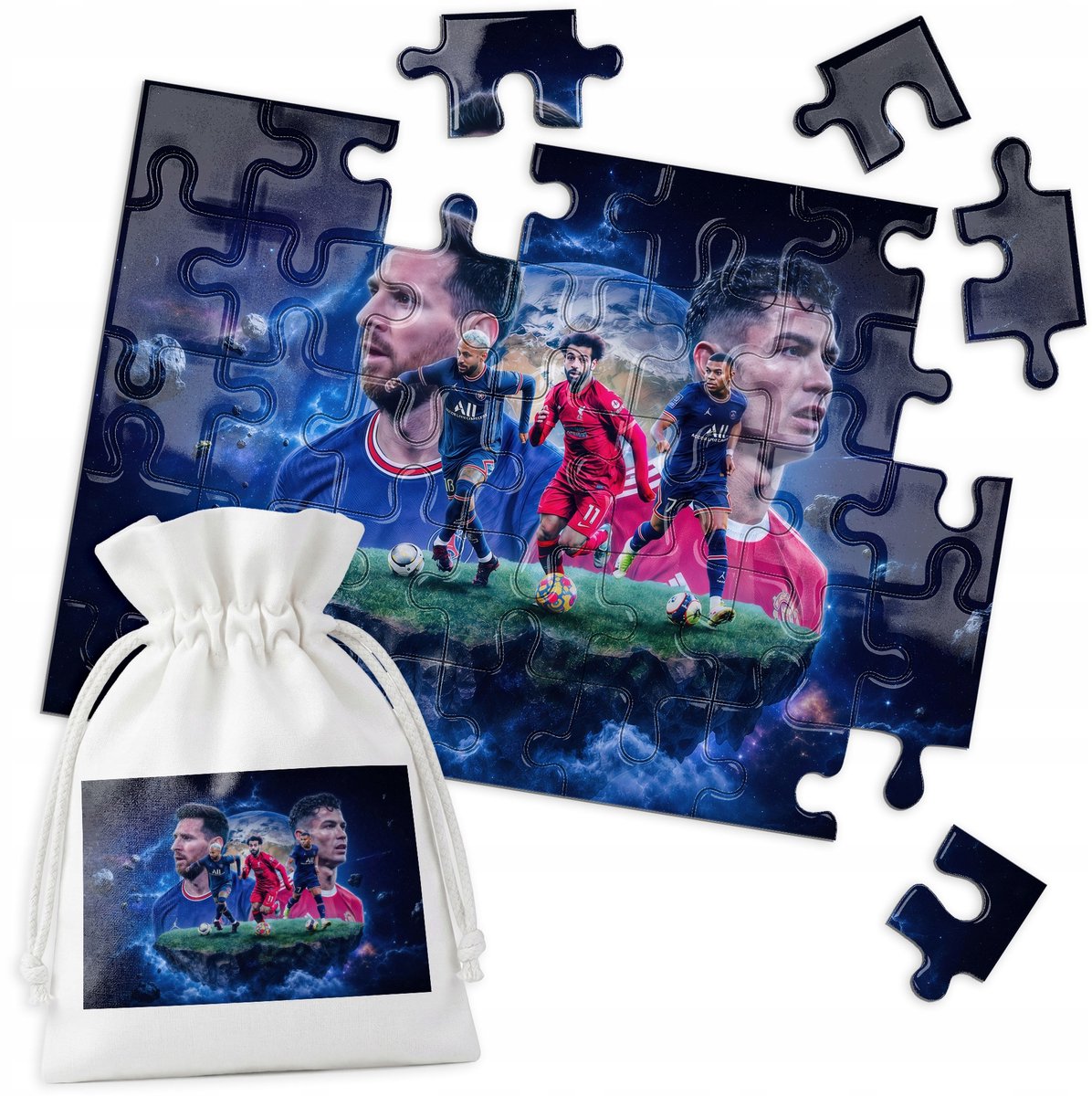 35-delige Puzzel: Voetbalsterren Messi, Ronaldo, Mbappé