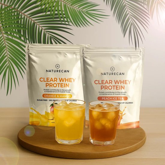 Naturecan Clear Whey - Sinaasappel & Mango - 1 kg - Eiwit Limonade - 20 g Eiwit per Portie - Wei-eiwitisolaat — afbeelding 4