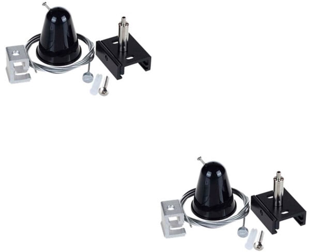 Spanningsrail Ophangset 2 Pack - Facto - 3 Fase - 1 Meter - Zwart