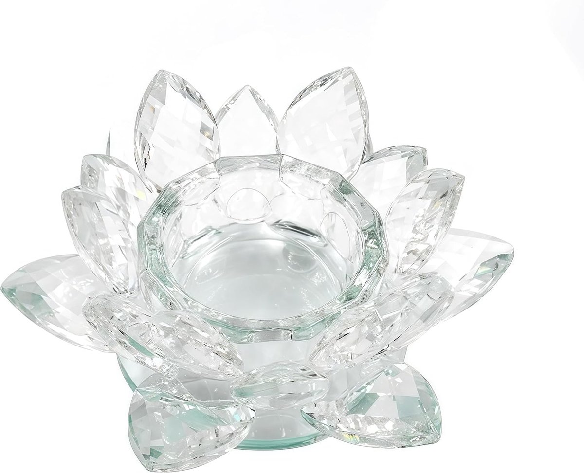 Theelichthouder - 10 x 5 cm - Kristalglas - Handgemaakt