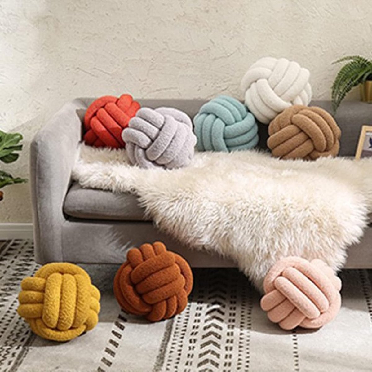 Kussenhoes - Fluweel - Handgemaakt - Beige