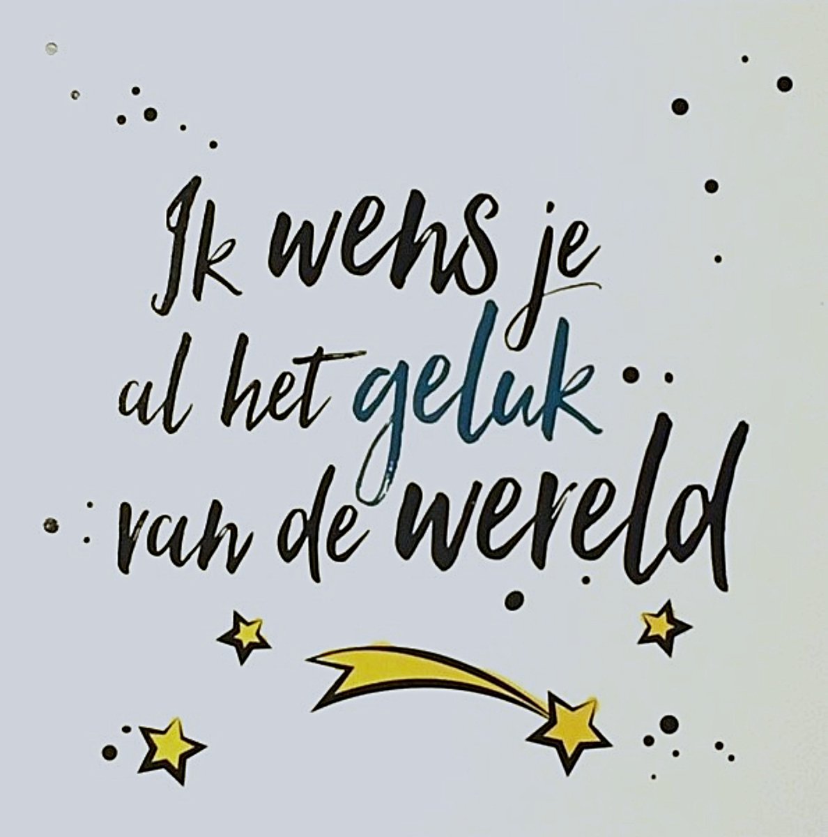 Luxe Wenskaart Geluk - Wenskaarten - Gelukskaart - Bonheur - Happiness - Glück - Serie Joy - Artige - Kaart - 1 Stuks - In Folie - Gratis Verzonden - Hoge Afnamekortingen - 14x14cm
