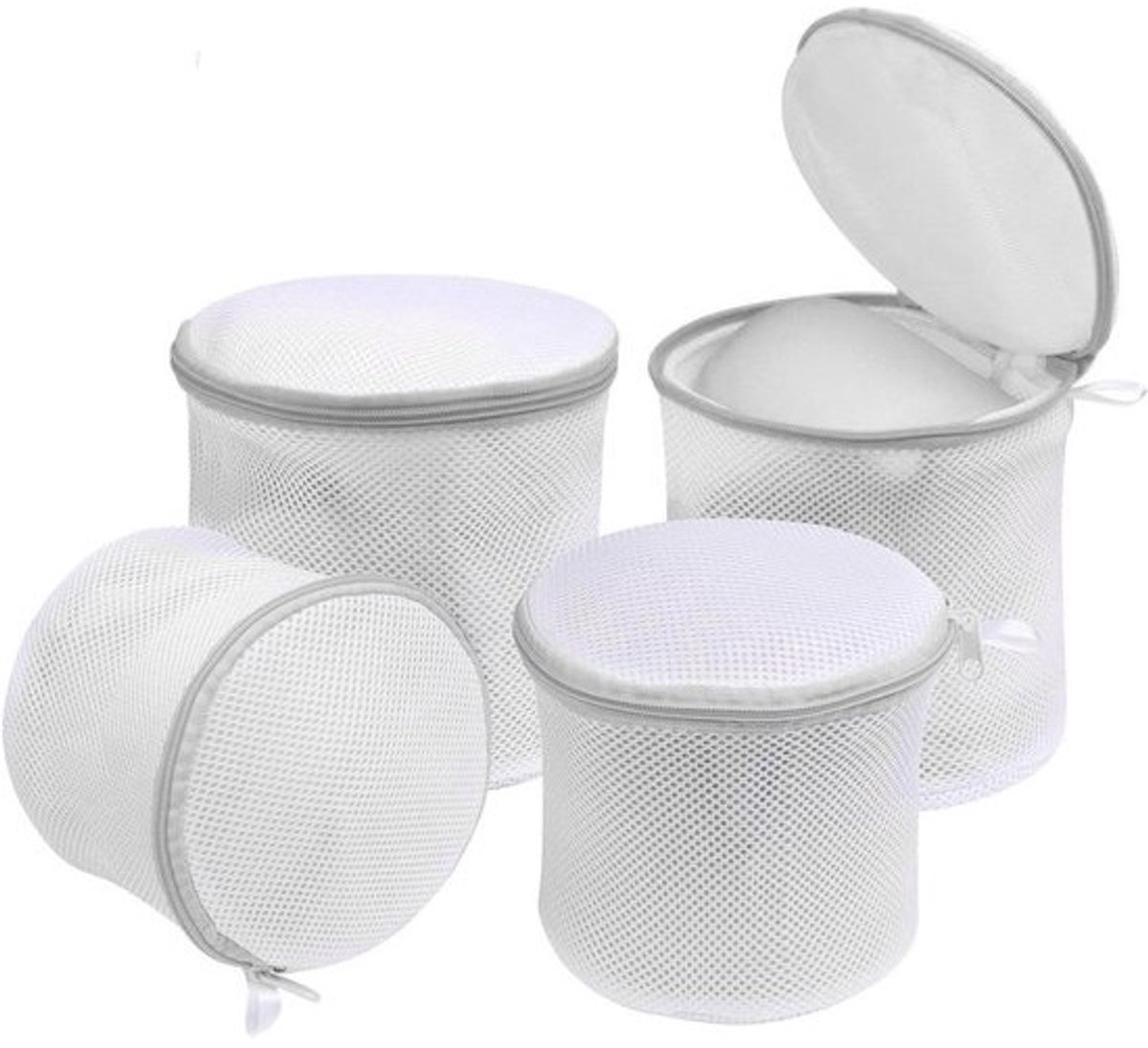 Waszakken voor Beha's - Ondergoed Beschermers - Kleding Beschermen - Verborgen Ritssluiting - 18 cm x 20 cm - Wit