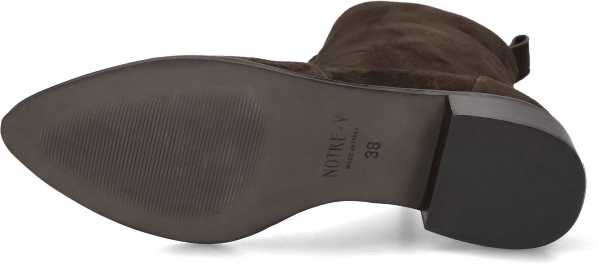 Notre-V 11038 Enkellaarsjes - Enkelboots met rits - Dames - Bruin - Maat 41