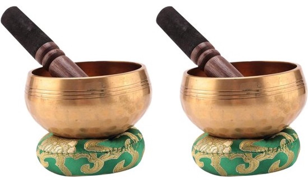 Tibetaanse Zangles - Boeddhistische Kom - Meditatie Muziek - Handgemaakt Koper - 8 x 4.5 cm - Koperkleurig