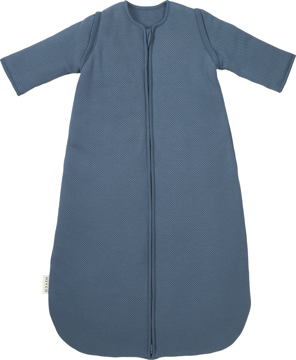 Meyco Baby Studio Collection Classic Baby Slaapzak - Afritsbare Mouwen - Indigo - 60cm - 2.5 TOG