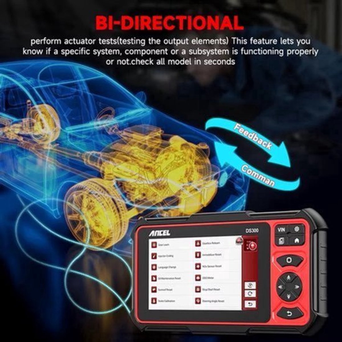 OBD2 Scanner – Diagnosetool – Foutcode Lezer – Autosleutel Programmer – ECU Codering – Bi-directionele Besturing – 28 Resetfuncties