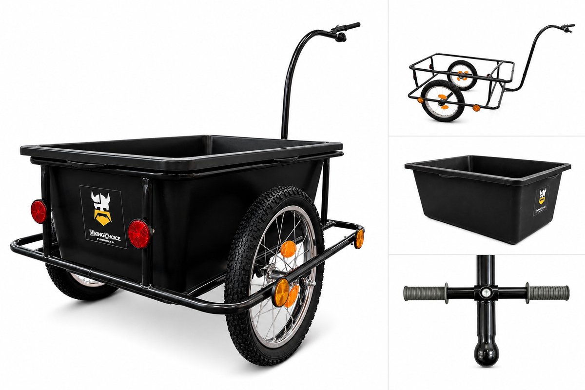 Viking Choice - Fietskar bagage - fietsaanhanger - met afneembare transportbox - tot 50 kg