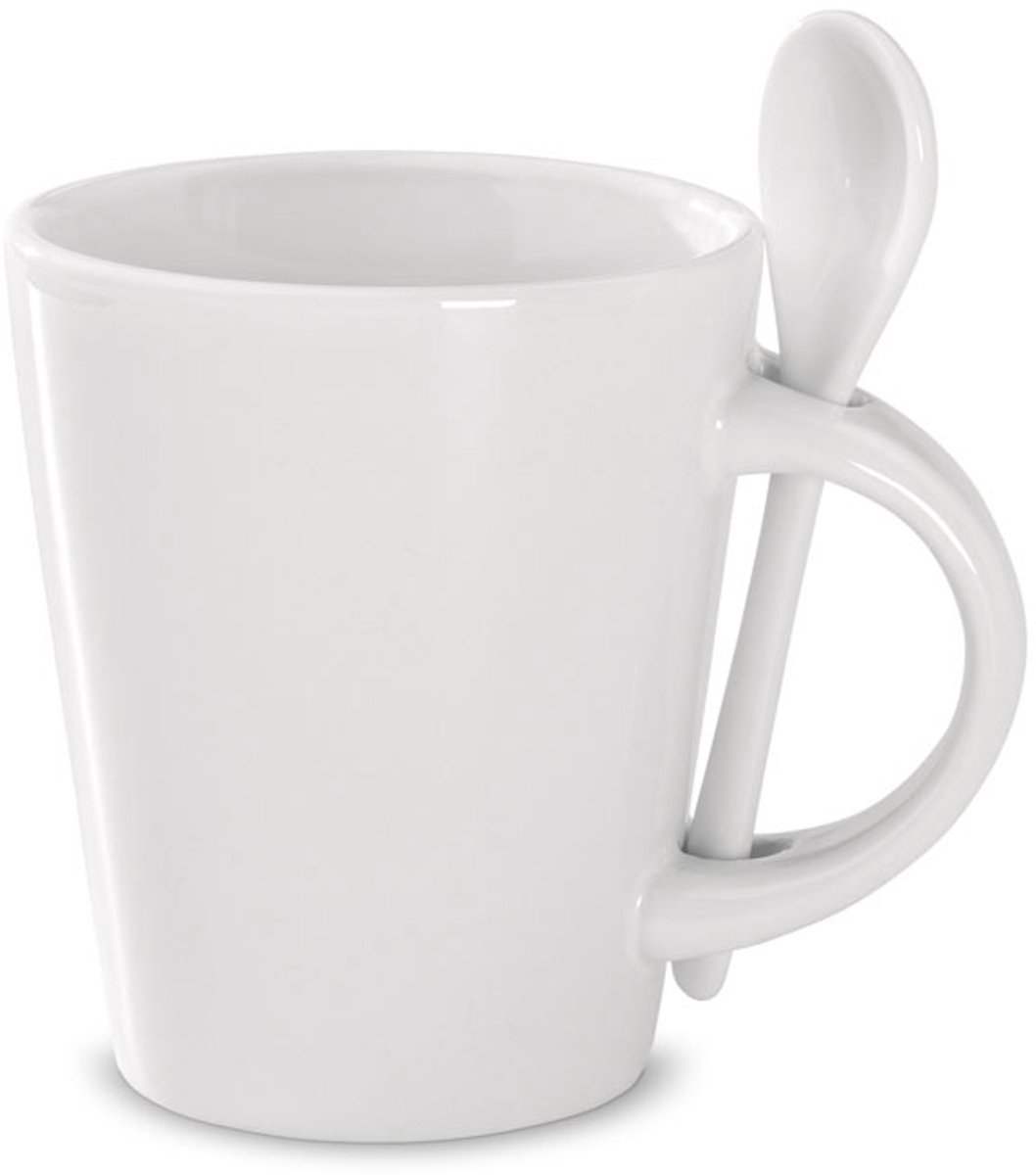 Keramische Sublimatie mok wit met bijpassende lepel 300ml