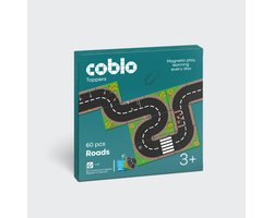 Coblo – Magnetic Tiles Toppers – Wegen 60 stuks - Uitbreiding voor Magnetische tegels – Magnetisch speelgoed - Vanaf 3 jaar