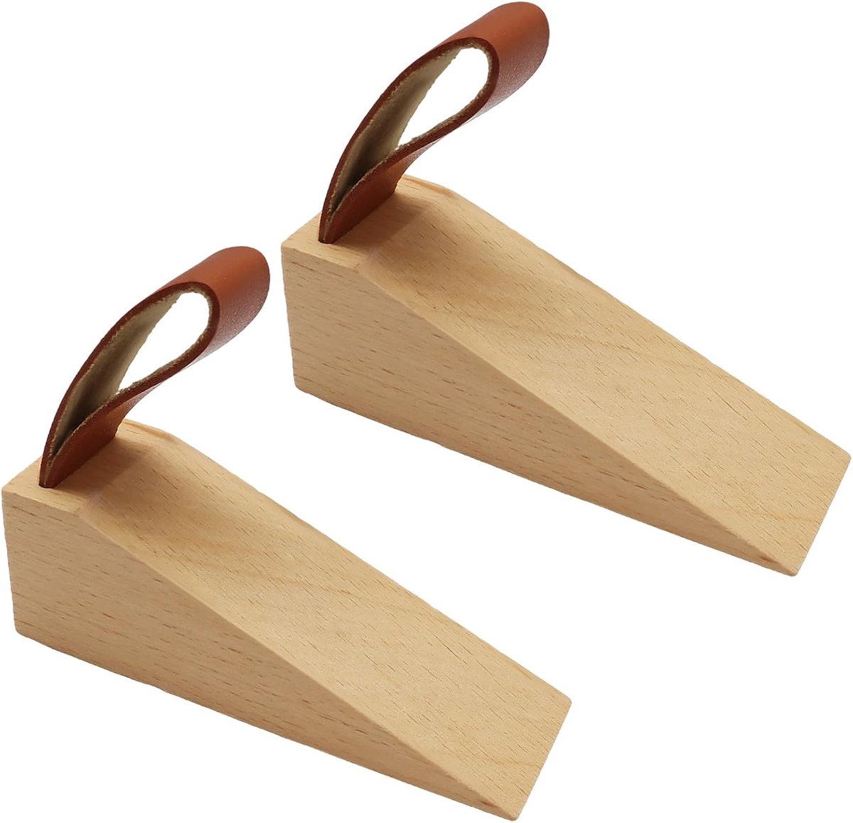 2 stuks - Deurstopper - Door Stopper - Deurstopper voor binnendeuren - Stevig & Decoratief - Deurstopper - Door Stopper - Deurstopper voor binnendeuren - voor binnen en buiten（Natuurlijke houtkleur）