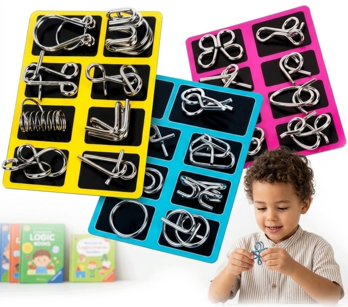 24 stuks Metalen Puzzel Set - Breinbrekers voor Kinderen en Volwassenen