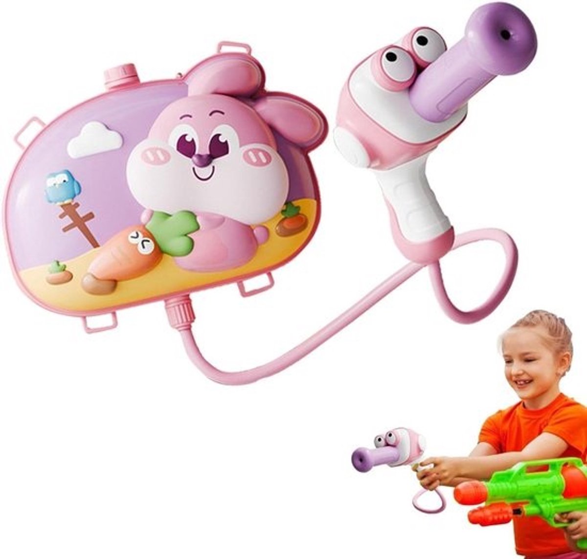 Waterspuit Rugzak - Waterpistool Tank - Buitenspelen Zomer - Grote Capaciteit Tank - 2000 ml - Konijn