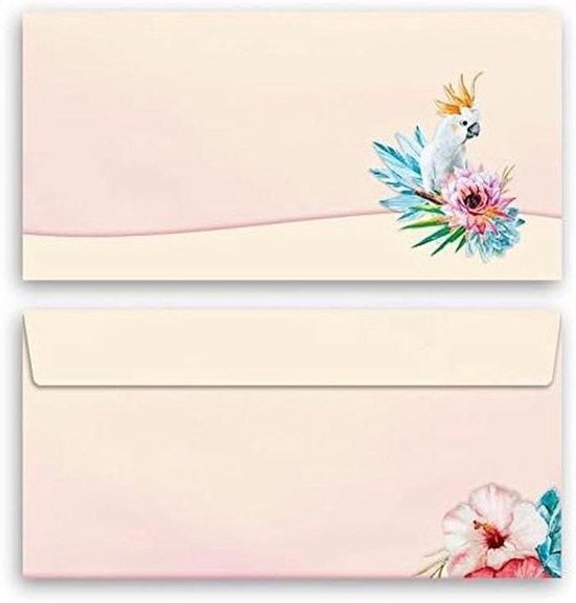 Motief Enveloppen - Briefpapier Enveloppen - Verjaardag Versturen - Volledig Bedrukt - DIN LANG 110x220 mm - Kakadu