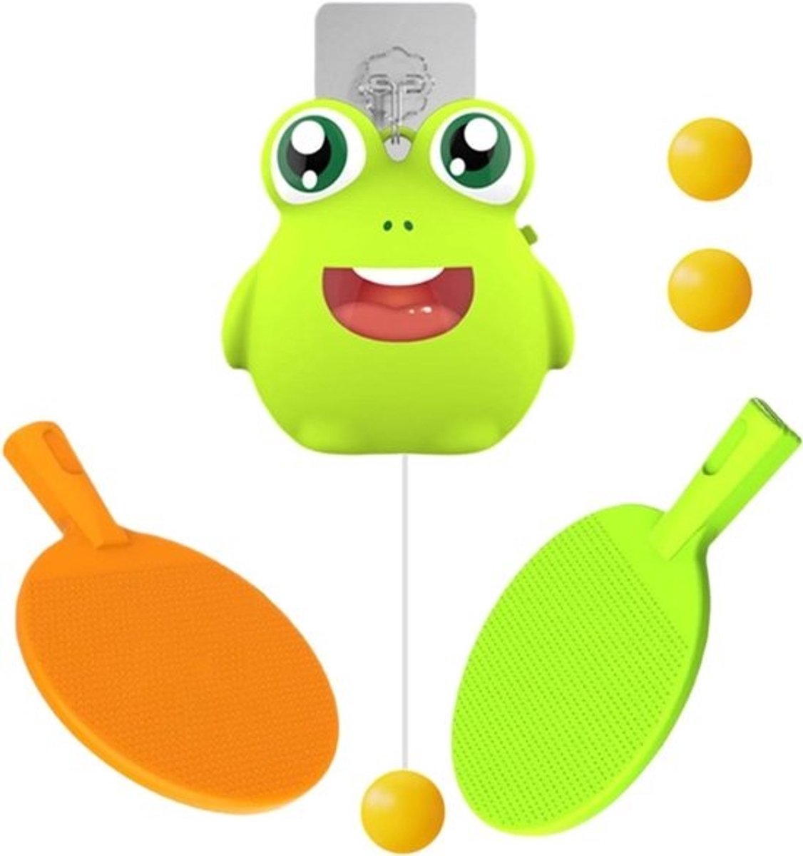 Deur Pongspel - Sportspeelgoed - Vrijetijdsactiviteit - Draagbaar en Verstelbaar - 18x12x8 cm - Kikker