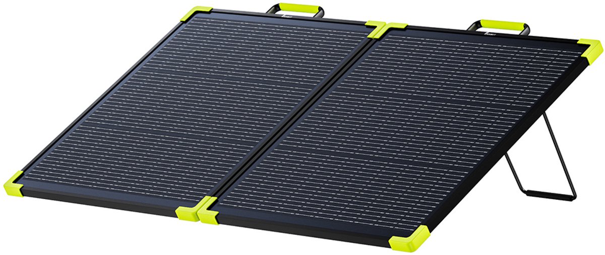 FOSSiBOT SP100 Pro bifaciaal draagbaar zonnepaneel, 100W vermogen, 25% zonne-energieconversie-efficiëntie, 10-15% vermogenswinst aan de achterzijde, IP67 waterdicht, opvouwbaar ontwerp, MC4 naar XT60 kabel, serie- en parallelle aansluiting