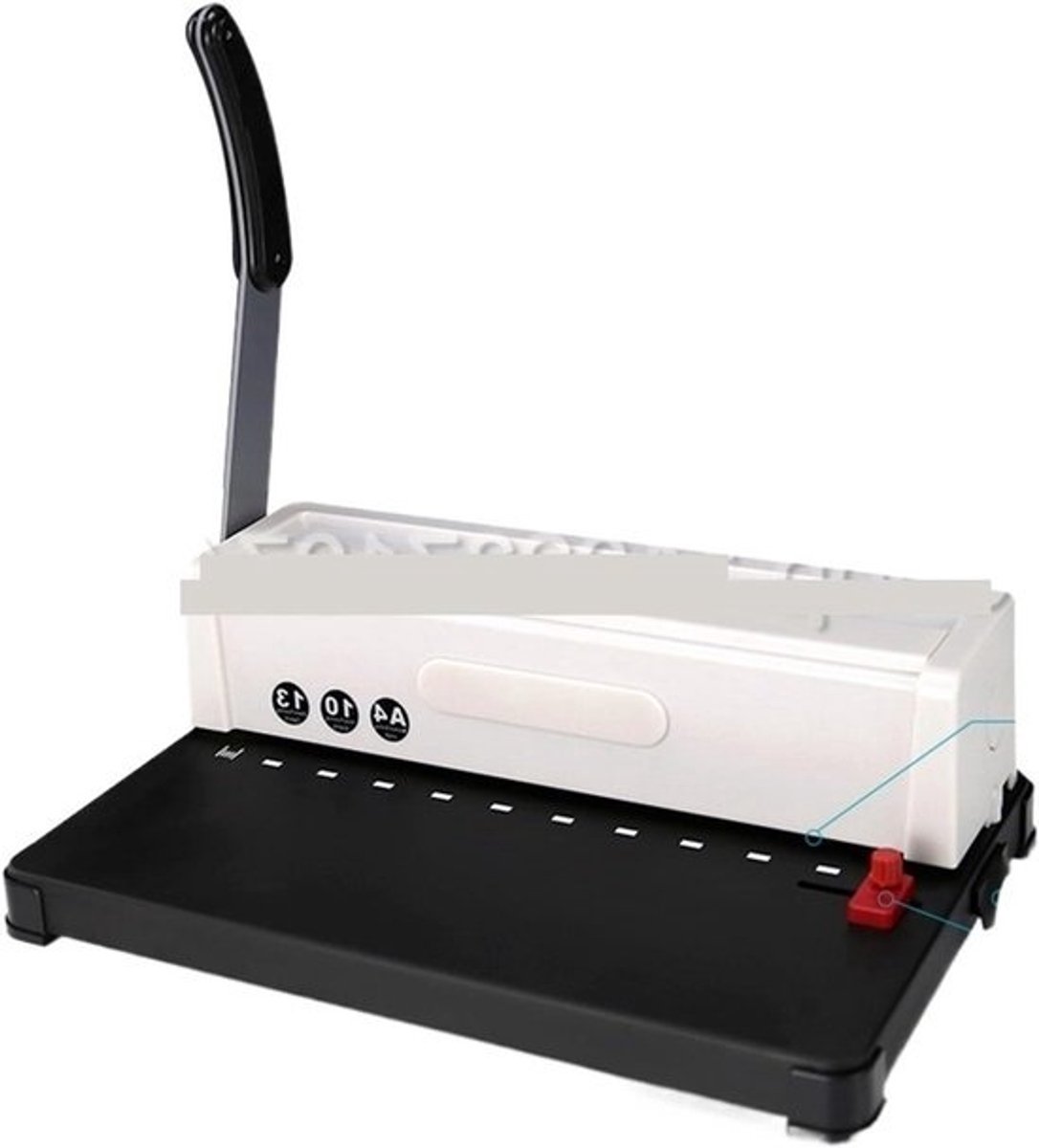 Bindmachine Klemstrook - Papier Perforator - Documenten Ordenen - Handmatig 10 Gaten - A4 Papier - Zwart