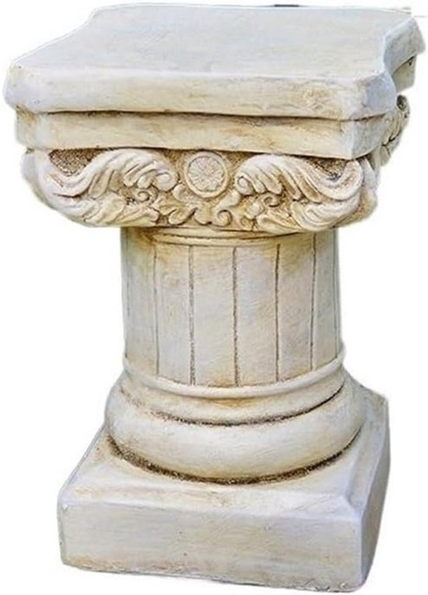 Romeinse zuil - Decoratieve pilaar voetstuk - Buiten decoreren - Verweerde vintage textuur - One Size - Wit