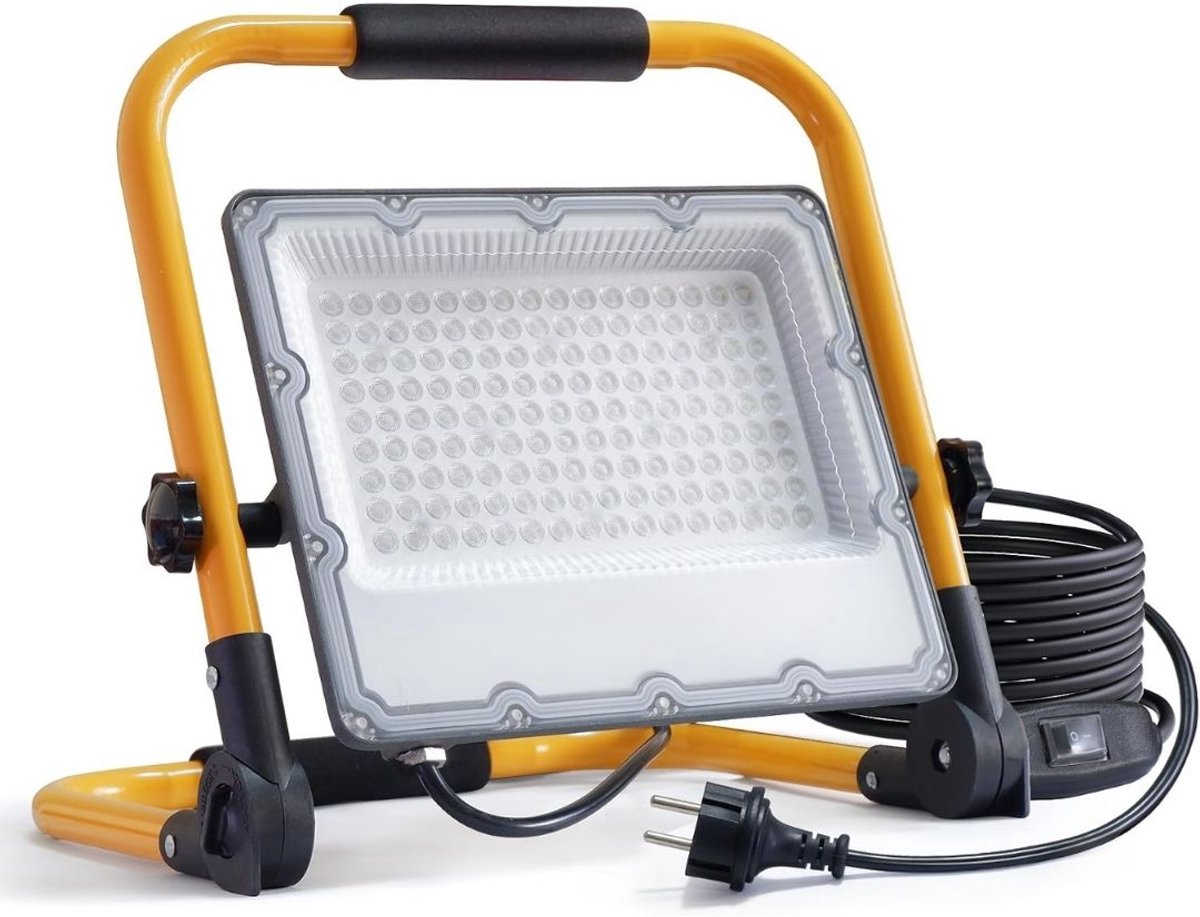 TYR® Bouwlamp - Werklamp oplaadbaar - LED Werklamp - Geel/Zwart - 28cm x 28cm x 4cm