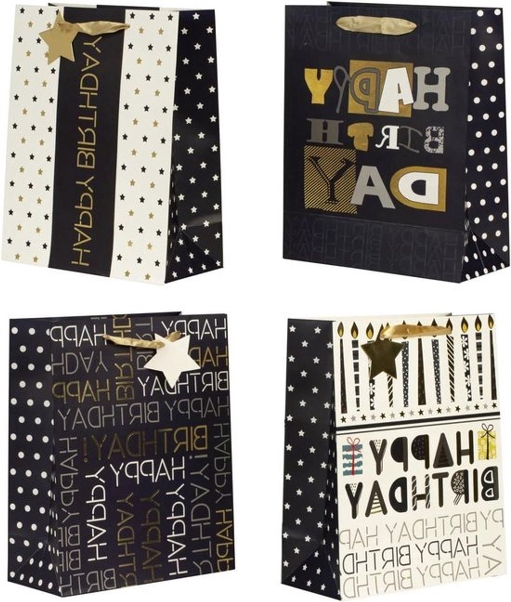 Geschenktassen Set - Cadeautasjes Papier - Cadeaus Inpakken - Verschillende Maten - 26x32x12cm - Meerkleurig