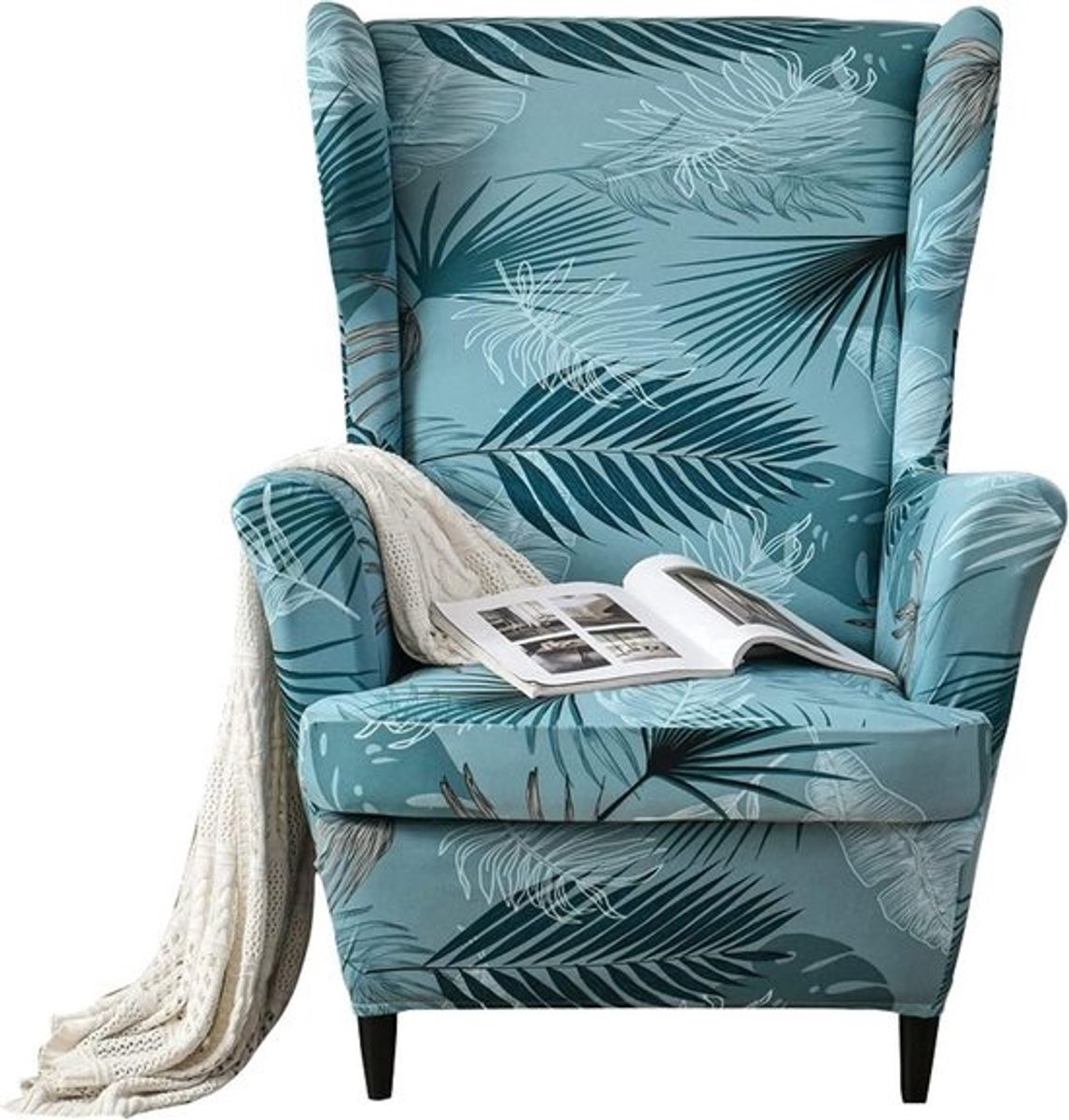 Wingback Stoelhoezen - Fauteuil Hoes - Meubels Vernieuwen - Tweedelig Ontwerp - 2 stuks - Pinellia