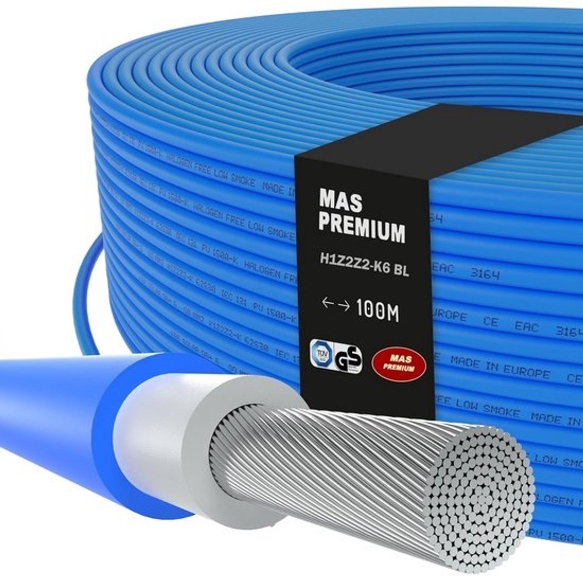Flexibele Halogeenvrije ZonneKabel H1Z2Z2-K 6 mm² voor Zwembad en Buitenmontage