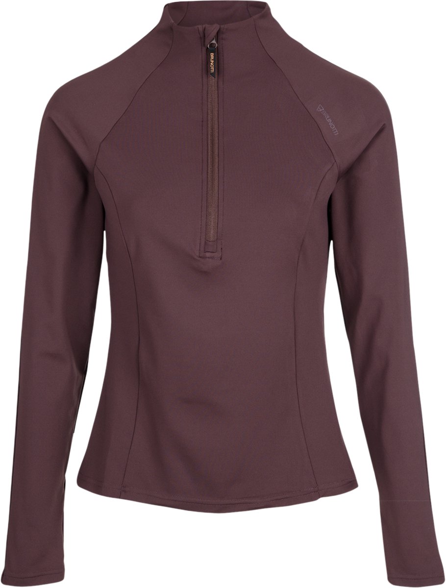 Brunotti Sanna Snow Fleece Dames – Fleece Vest Wintersport Kleding Slim Fit Soft Chin Guard Raisin