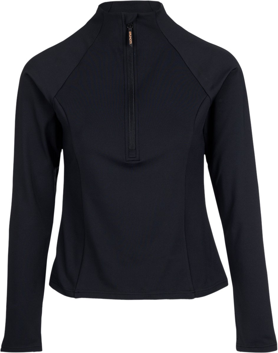 Brunotti Sanna Snow Fleece Dames – Fleece Vest Wintersport Kleding Slim Fit Soft Chin Guard Zwart