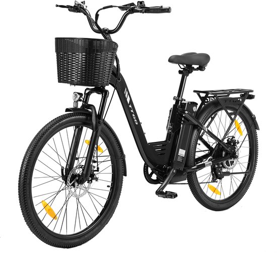 TTGO C2PRO E-bike - 25 km/u - 26inch - 80km actieradius - 250W motor - 36V18Ah accu - 52NM - zwart — afbeelding 2