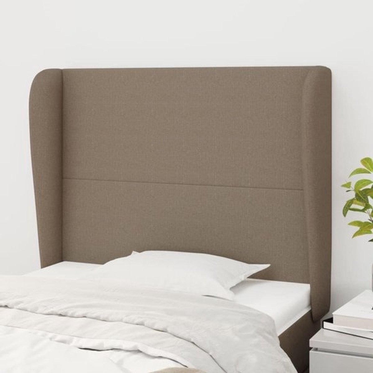 Verstelbaar hoofdeinde - Bed hoofdbord - Comfortabel lezen - Met oren ontwerp - 83 x 118/128 cm - Taupe