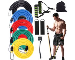 Fitness Weerstandsbanden Set - 5 stuks met accessoires