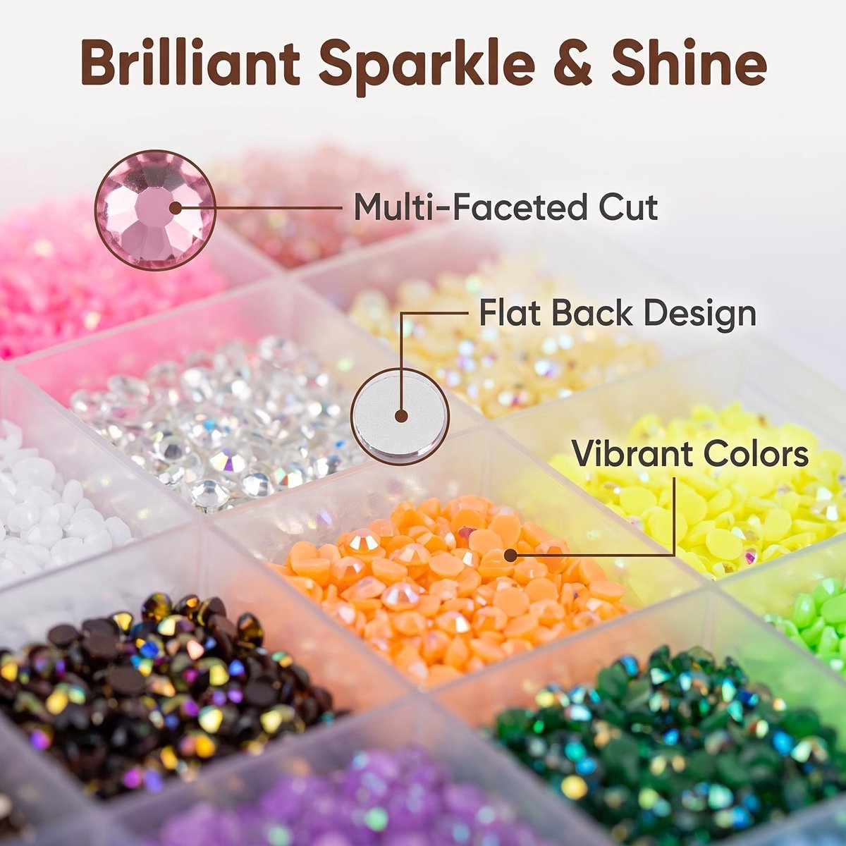 Currero Bedazzle Kit - Bedazzling - Plakstenen - Strass Steentjes - DIY Versieren - 25 Vakken Met 24 Kleuren - Nagel Decoratie - Met Pincet En Applicator - 3mm