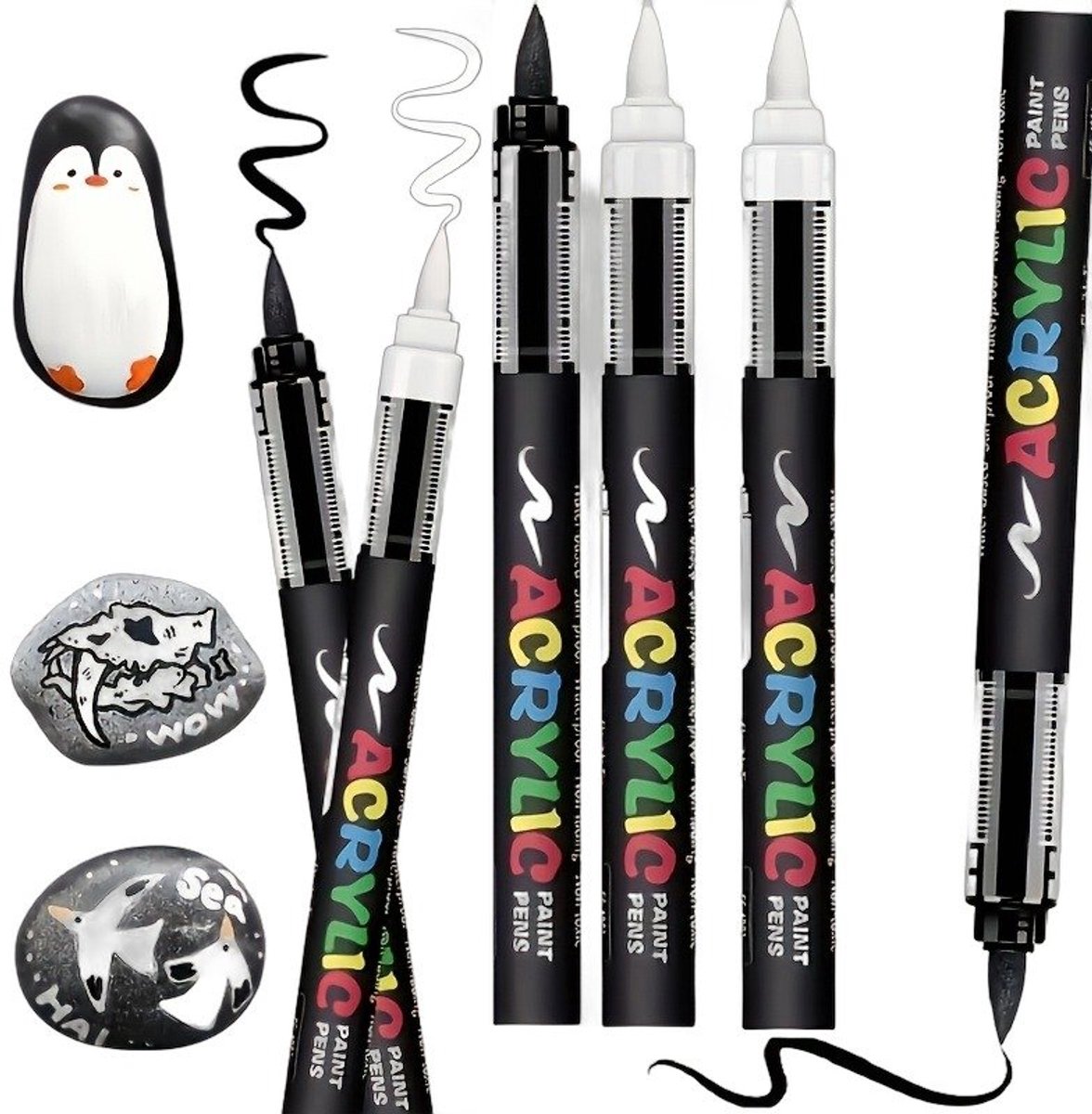 Currero Aquamarkers - Twinmarkers - Brushpennen - Stiften - Markeerstiften Op Waterbasis - Dual Tip - Tekenen En Kleuren - 6 Stuks