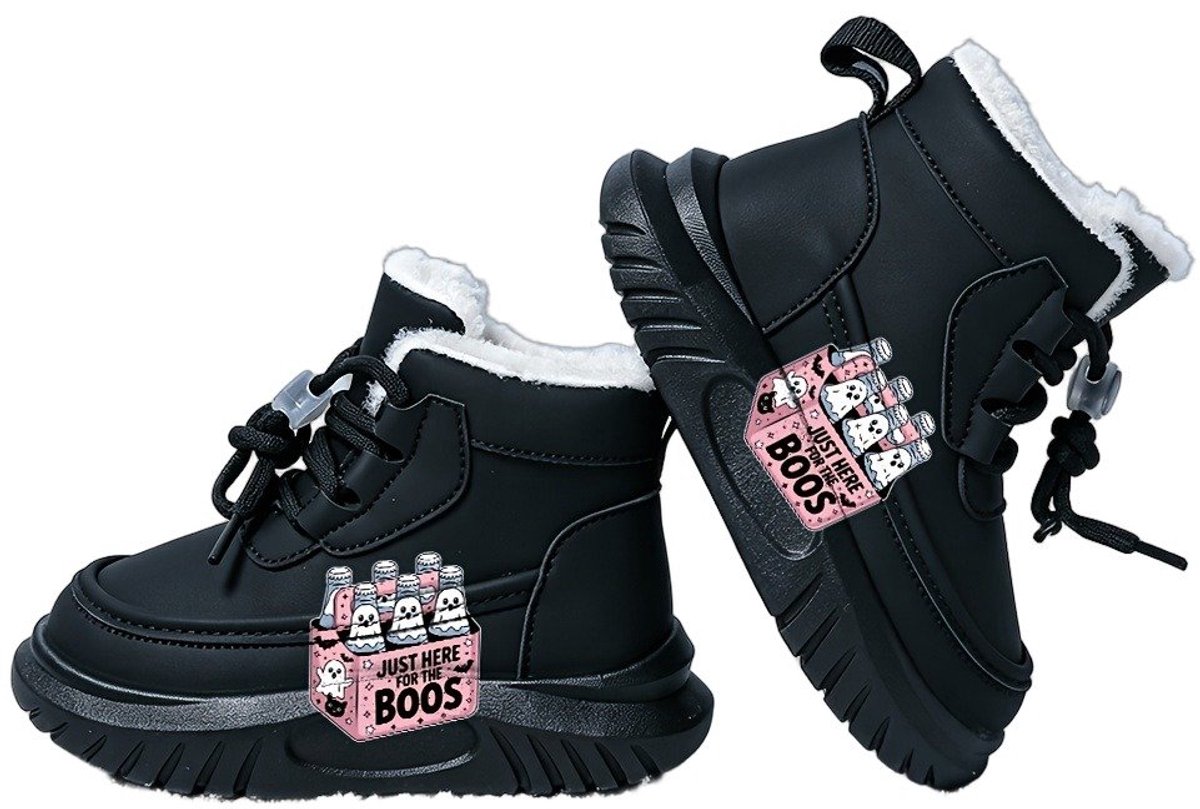 Currero Snowboots Jongens Sneeuwlaarzen Kinderen Winterlaarzen Jongens Gevoerde Winterschoenen Waterdicht Antislip Zool Warm Gevoerd Kinderlaarzen Zwart