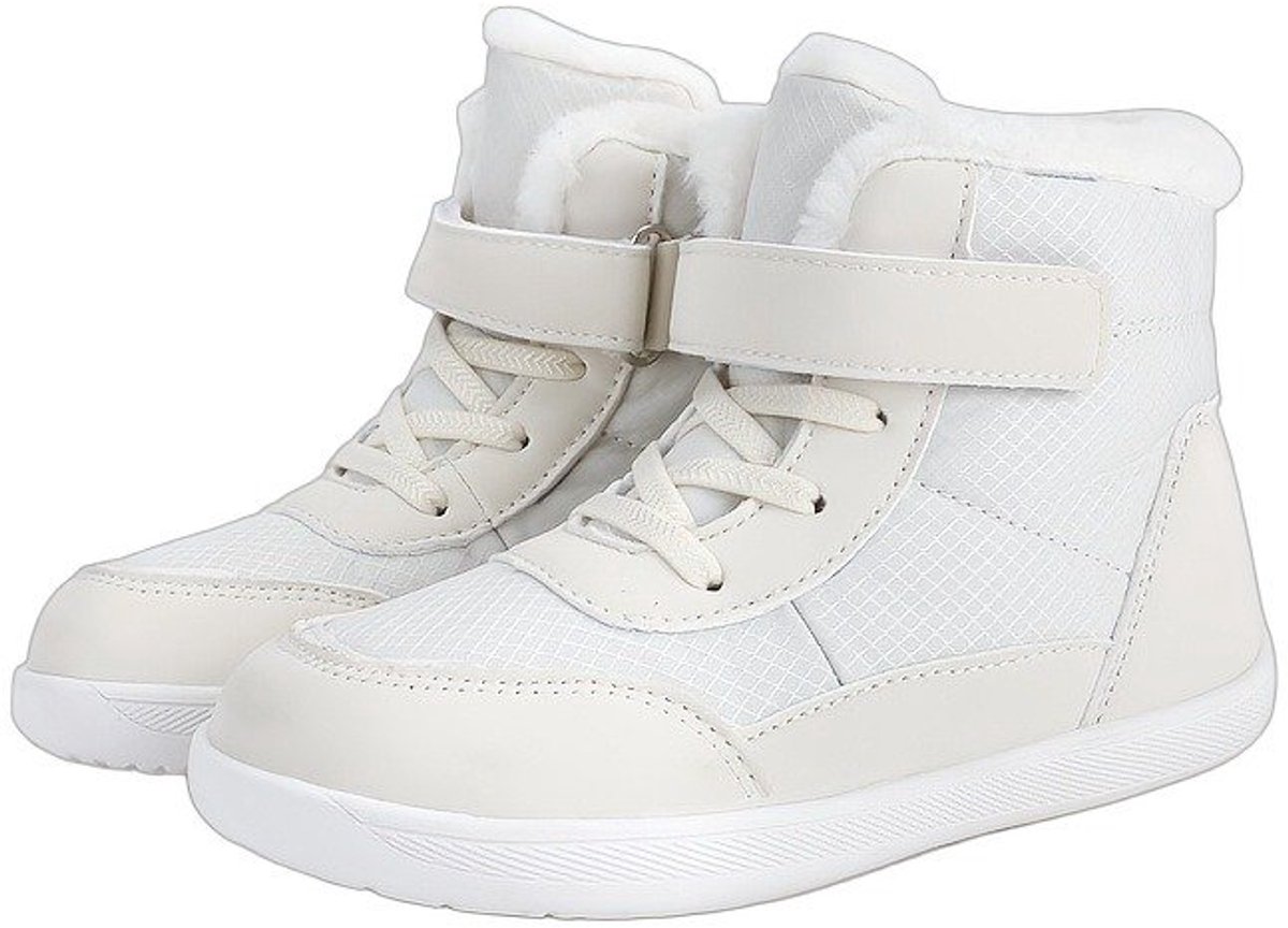 Currero Snowboots Meisjes Sneeuwlaarzen Kinderen Winterlaarzen Meisjes Gevoerde Winterschoenen Waterdicht Antislip Zool Warm Gevoerd Kinderlaarzen Wit